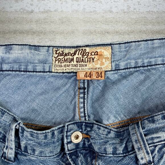 Vintage Skater Wide Leg Jeans MFG Girbaud Light Wash Baggy Denim Y2K - Picture 4 of 6